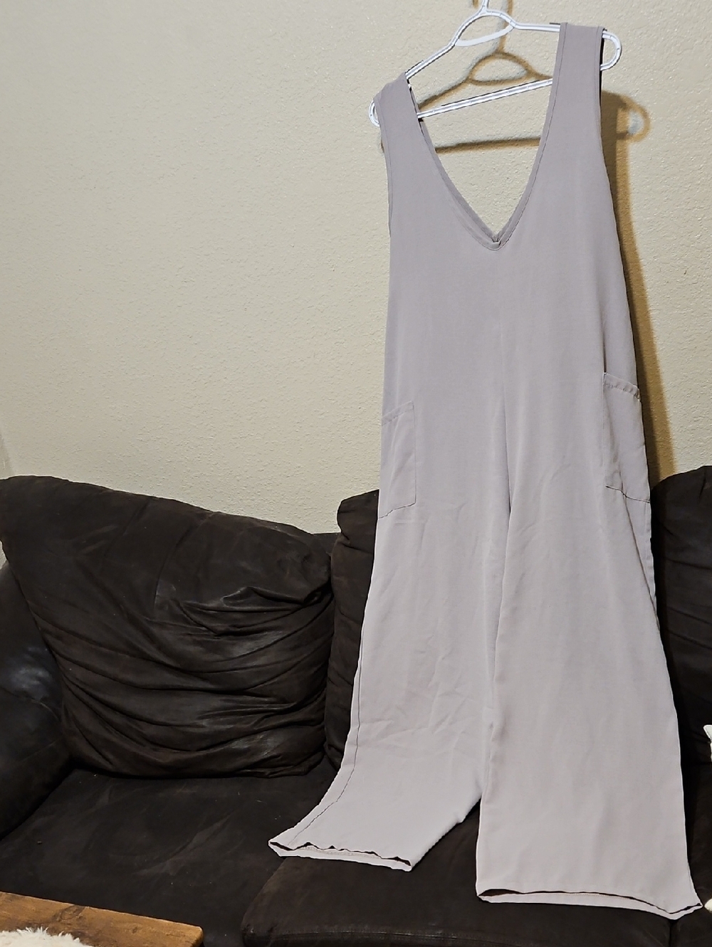 Ash Women's Light Gray Sleeveless V-Neck Jumpsuit